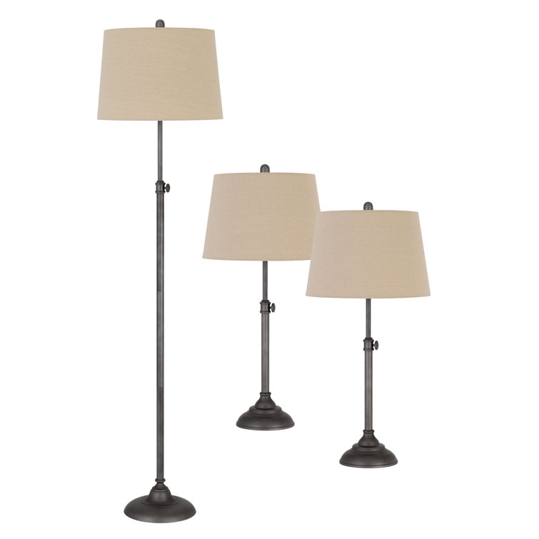 Canora Grey Lucienne 3 Piece Table and Floor Lamp Set Wayfair